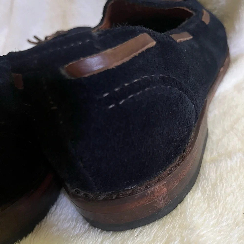 RARE MODEL | ALLEN EDMONDS 11E NAVY BLUE SUEDE ACHESON TASSEL LOAFER DRESS SHOES - Picture 7 of 13